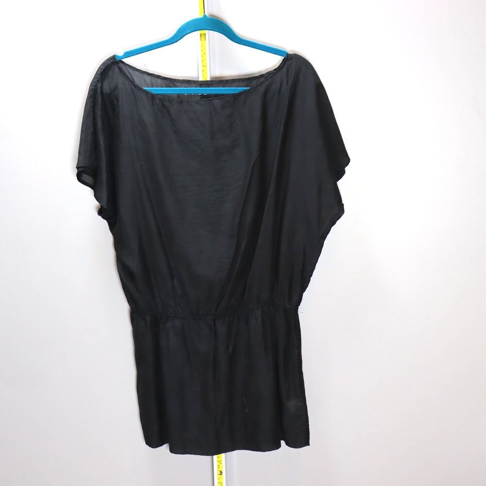I Am Beyond Black Silk Blend Tunic Dress Women’s Large Boho‎ Minimalist